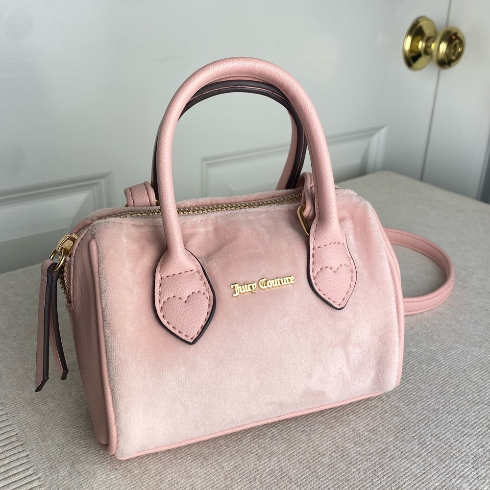 Juicy Couture Velour Blush Baby Pink Micro Bag / Purse - Picture 2 of 11